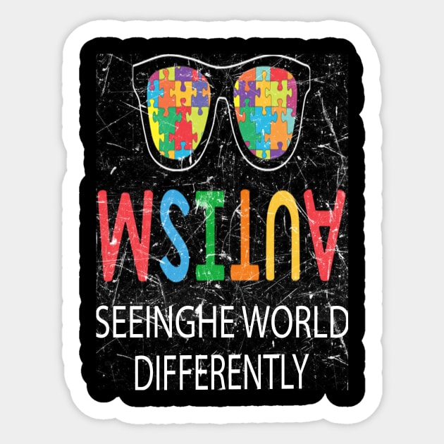 Autism Awareness T-ShirtAutism Awareness Seeing The Worlf Differently T Sticker by BonnyNowak